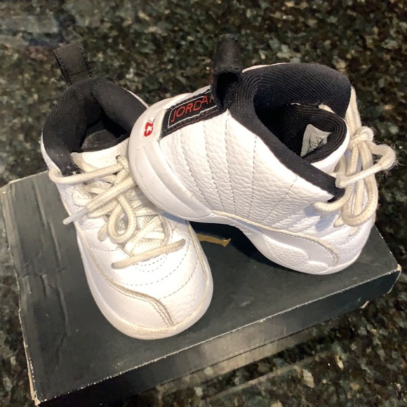 Jordan 12 Retro TD Twist WHITE/BLACK-UNIVERSITY RED size 5C - Picture 3 of 7